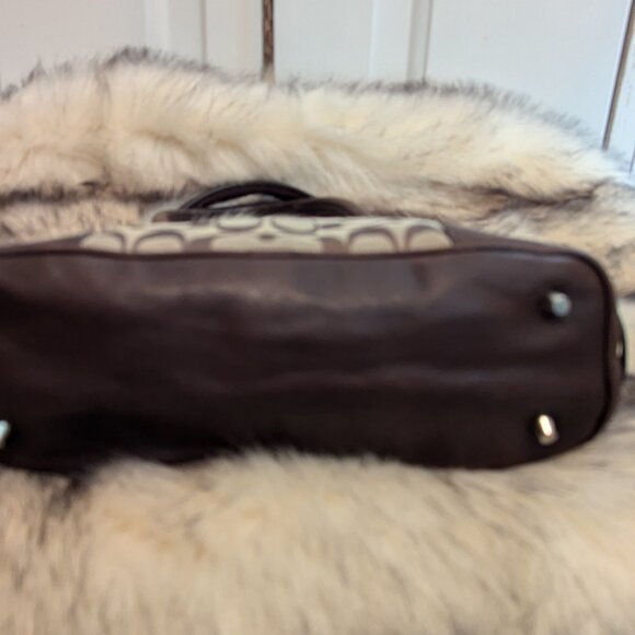 COACH F1J-6089 Jacquard Signature "C" satchel purse handbag - Picture 6 of 11